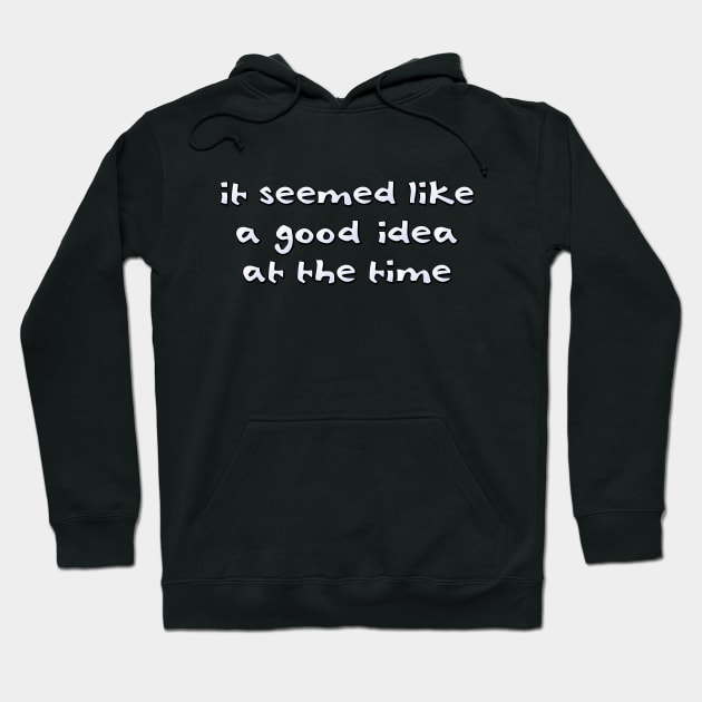 it seemed like a good idea at the time Hoodie by SnarkCentral